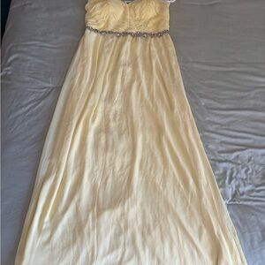 Charlotte Russe Strapless Pleated Yellow Gown